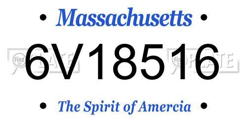 6V18516 Massachusetts License Plate