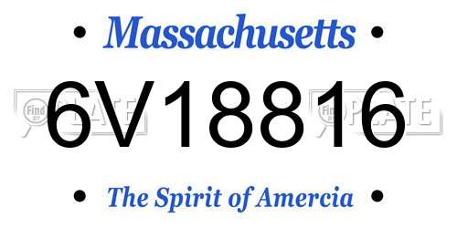 6V18816 Massachusetts License Plate
