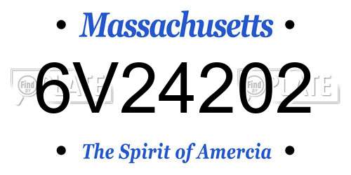6V24202 Massachusetts License Plate