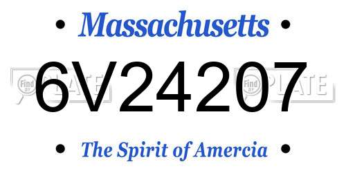 6V24207 Massachusetts License Plate