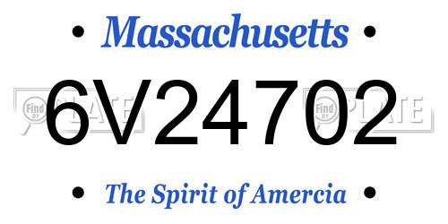 6V24702 Massachusetts License Plate