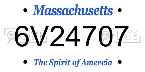 6V24707 Massachusetts License Plate
