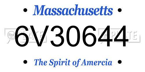 6V30644 Massachusetts License Plate
