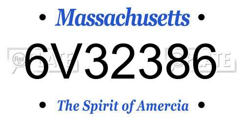 6V32386 Massachusetts License Plate
