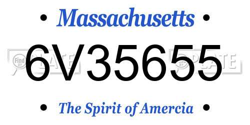 6V35655 Massachusetts License Plate