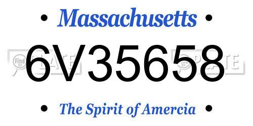 6V35658 Massachusetts License Plate
