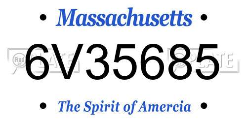 6V35685 Massachusetts License Plate