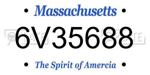 6V35688 Massachusetts License Plate