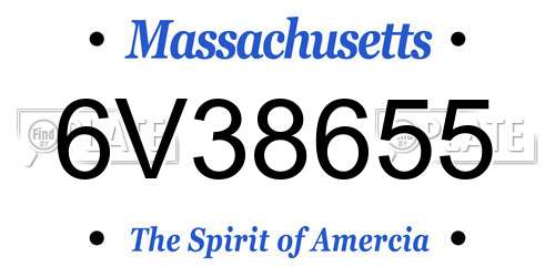 6V38655 Massachusetts License Plate