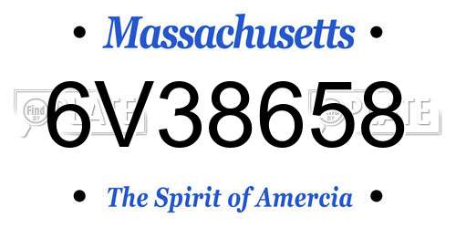 6V38658 Massachusetts License Plate