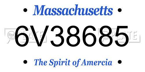 6V38685 Massachusetts License Plate
