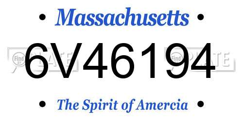 6V46194 Massachusetts License Plate
