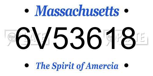 6V53618 Massachusetts License Plate