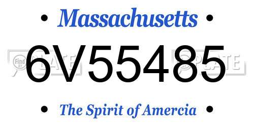 6V55485 Massachusetts License Plate