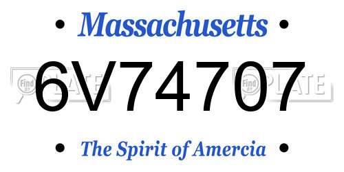 6V74707 Massachusetts License Plate
