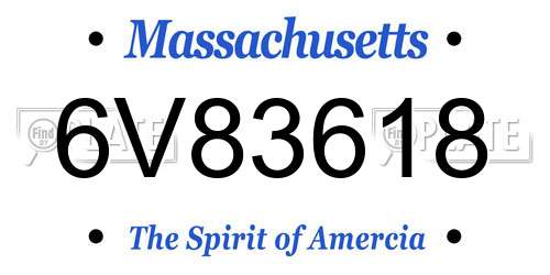 6V83618 Massachusetts License Plate
