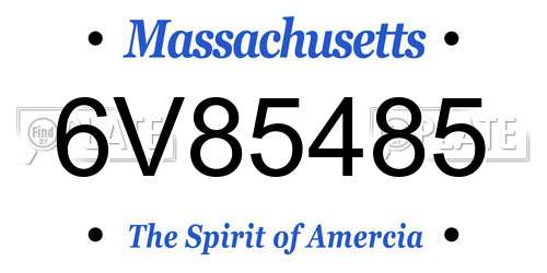 6V85485 Massachusetts License Plate