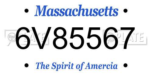 6V85567 Massachusetts License Plate