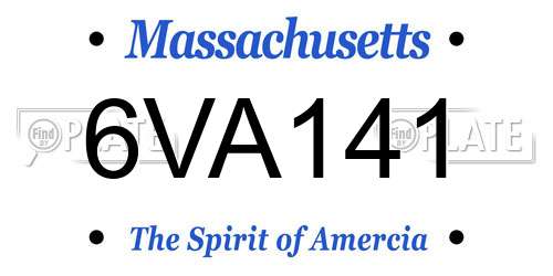 6VA141 Massachusetts License Plate