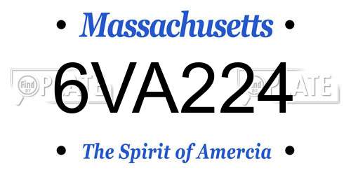 6VA224 Massachusetts License Plate