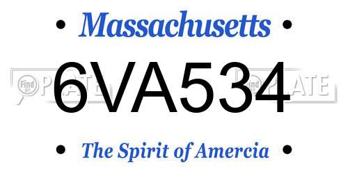 6VA534 Massachusetts License Plate