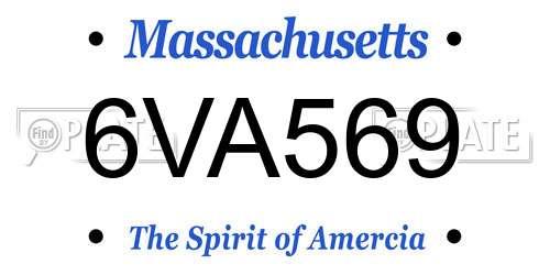6VA569 Massachusetts License Plate