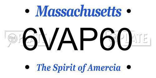 6VAP60 Massachusetts License Plate