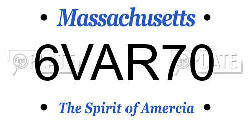 6VAR70 Massachusetts License Plate