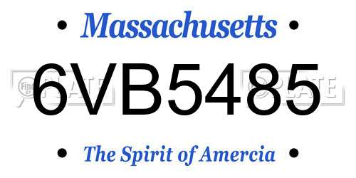 6VB5485 Massachusetts License Plate