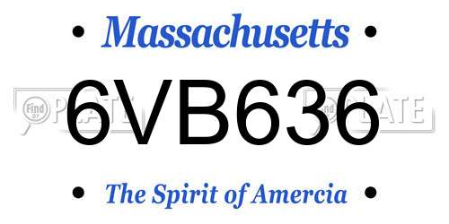 6VB636 Massachusetts License Plate