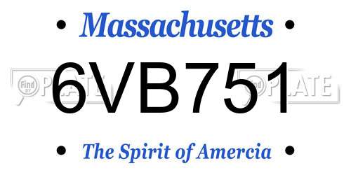 6VB751 Massachusetts License Plate