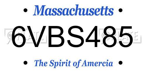 6VBS485 Massachusetts License Plate