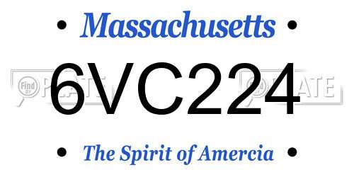 6VC224 Massachusetts License Plate