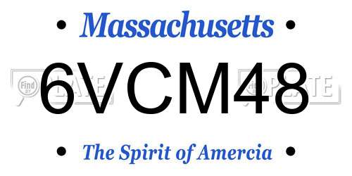 6VCM48 Massachusetts License Plate