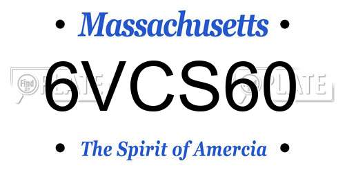 6VCS60 Massachusetts License Plate