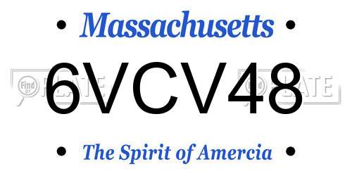 6VCV48 Massachusetts License Plate