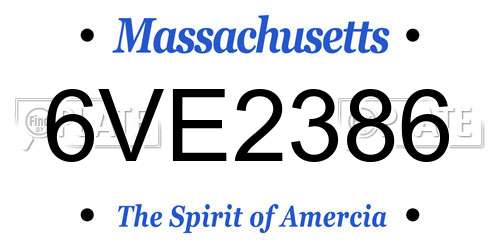 6VE2386 Massachusetts License Plate