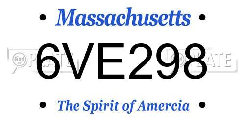 6VE298 Massachusetts License Plate