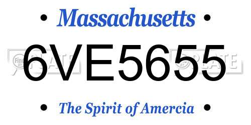 6VE5655 Massachusetts License Plate