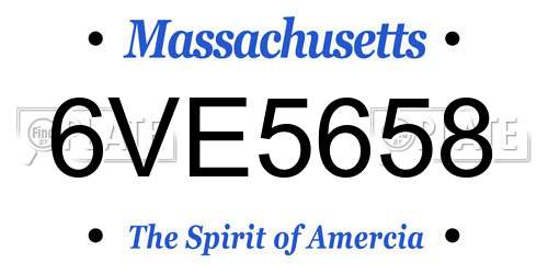 6VE5658 Massachusetts License Plate