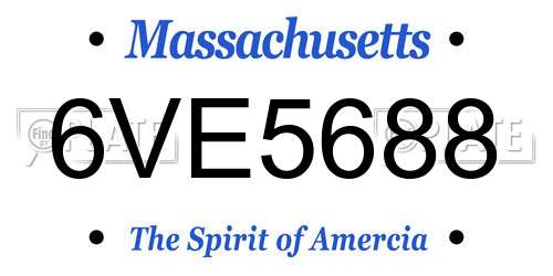 6VE5688 Massachusetts License Plate