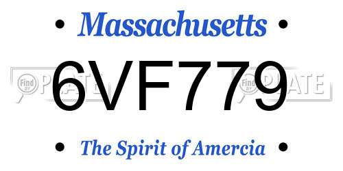 6VF779 Massachusetts License Plate
