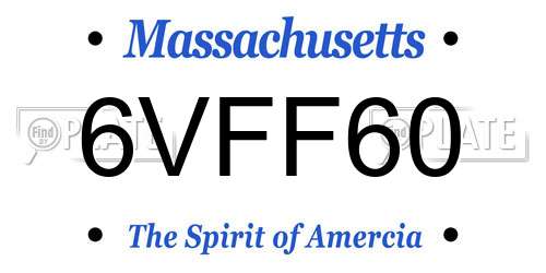 6VFF60 Massachusetts License Plate