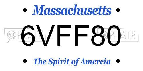 6VFF80 Massachusetts License Plate