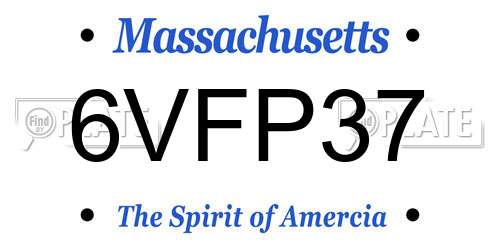 6VFP37 Massachusetts License Plate
