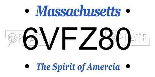 6VFZ80 Massachusetts License Plate
