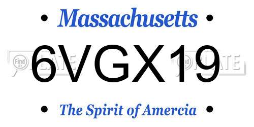 6VGX19 Massachusetts License Plate