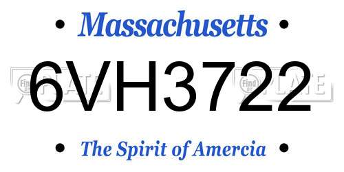 6VH3722 Massachusetts License Plate
