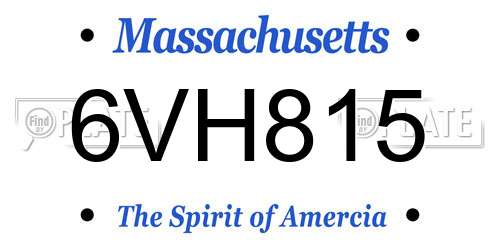 6VH815 Massachusetts License Plate