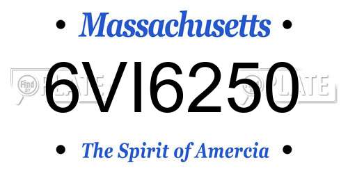 6VI6250 Massachusetts License Plate